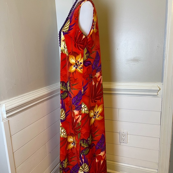 Maggie Sweet Tropical Maxi Dress M FREE SHIP - Picture 5 of 5